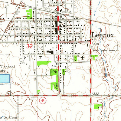 United States Geological Survey Lennox, SD (1964, 24000-Scale) digital map
