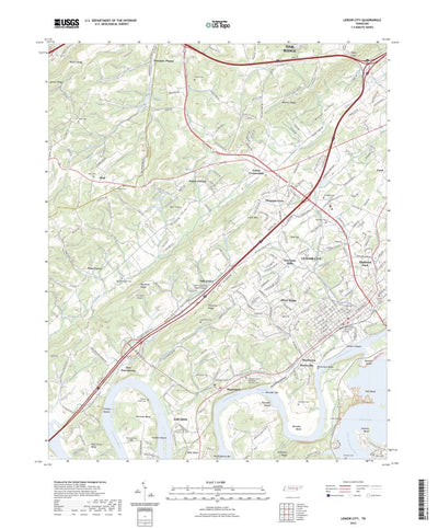 United States Geological Survey Lenoir City, TN (2022, 24000-Scale) digital map