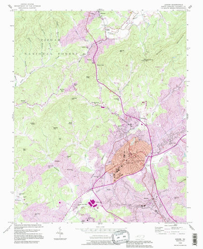 United States Geological Survey Lenoir, NC (1993, 24000-Scale) digital map