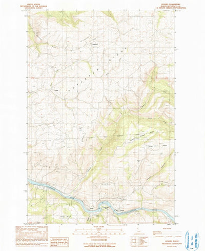United States Geological Survey Lenore, ID (1990, 24000-Scale) digital map