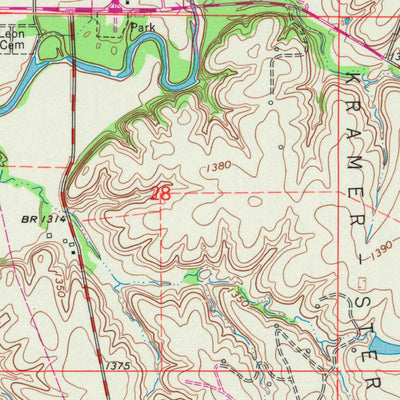 United States Geological Survey Leon, KS (1963, 24000-Scale) digital map