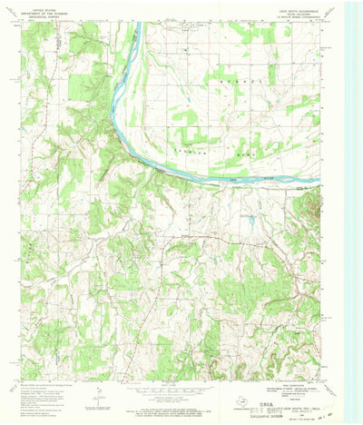 United States Geological Survey Leon South, OK-TX (1968, 24000-Scale) digital map