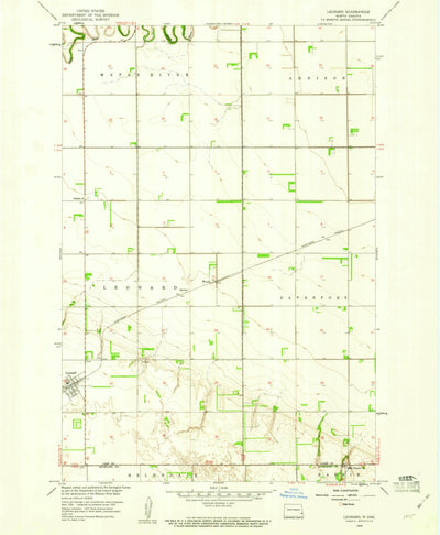 United States Geological Survey Leonard, ND (1959, 24000-Scale) digital map