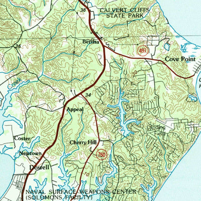 United States Geological Survey Leonardtown, MD-VA (1983, 100000-Scale) digital map