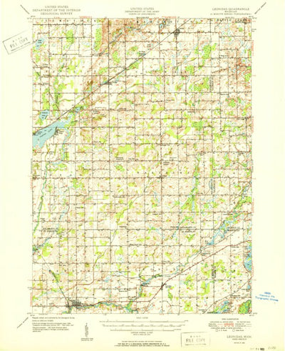 United States Geological Survey Leonidas, MI (1950, 62500-Scale) digital map