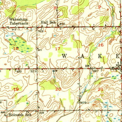 United States Geological Survey Leonidas, MI (1950, 62500-Scale) digital map