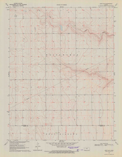 United States Geological Survey Leoti SW, KS (1970, 24000-Scale) digital map