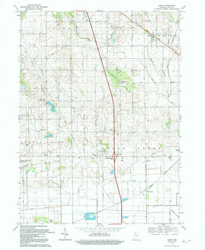 United States Geological Survey Leroy, IN (1992, 24000-Scale) digital map