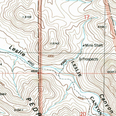 United States Geological Survey Leslie Canyon, AZ (1996, 24000-Scale) digital map