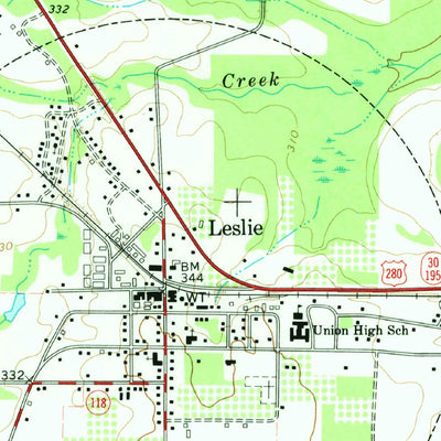 United States Geological Survey Leslie, GA (1973, 24000-Scale) digital map