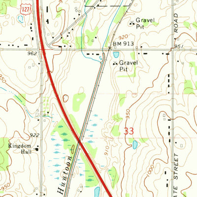 United States Geological Survey Leslie, MI (1970, 24000-Scale) digital map