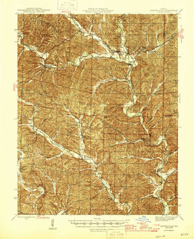 United States Geological Survey Lesterville, MO (1946, 62500-Scale) digital map