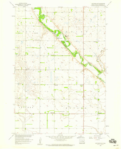 United States Geological Survey Letcher NE, SD (1957, 24000-Scale) digital map