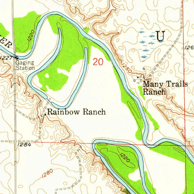 United States Geological Survey Letcher NE, SD (1957, 24000-Scale) digital map