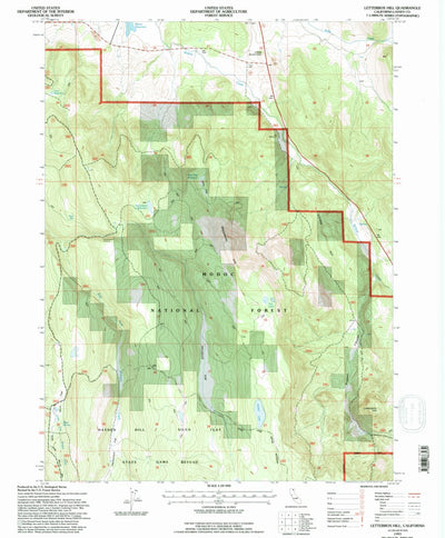 United States Geological Survey Letterbox Hill, CA (1993, 24000-Scale) digital map