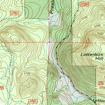 United States Geological Survey Letterbox Hill, CA (1993, 24000-Scale) digital map