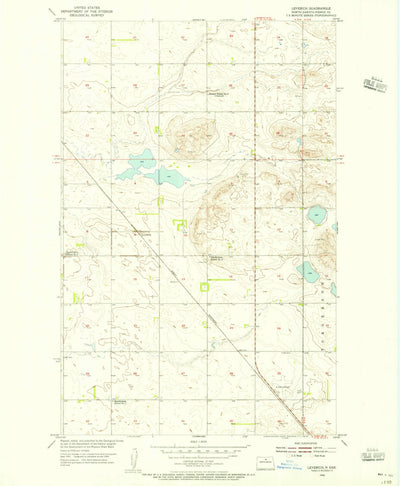 United States Geological Survey Leverich, ND (1954, 24000-Scale) digital map