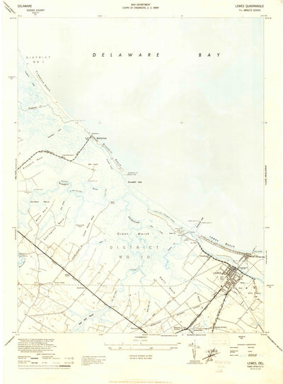 United States Geological Survey Lewes, DE (1944, 24000-Scale) digital map