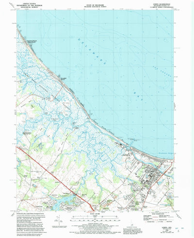 United States Geological Survey Lewes, DE (1984, 24000-Scale) digital map
