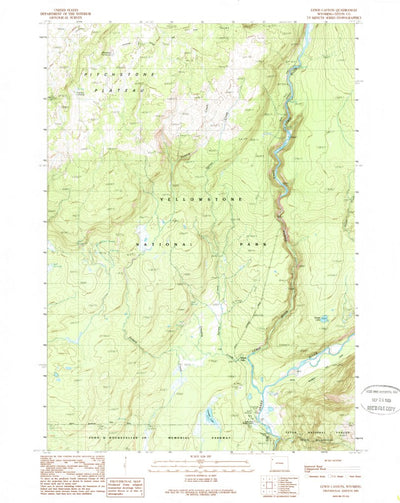 United States Geological Survey Lewis Canyon, WY (1989, 24000-Scale) digital map