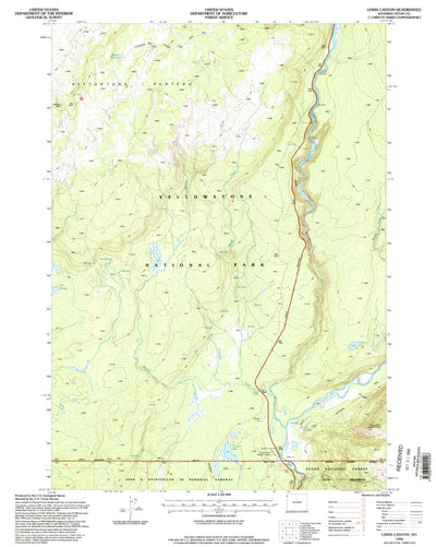 United States Geological Survey Lewis Canyon, WY (1996, 24000-Scale) digital map