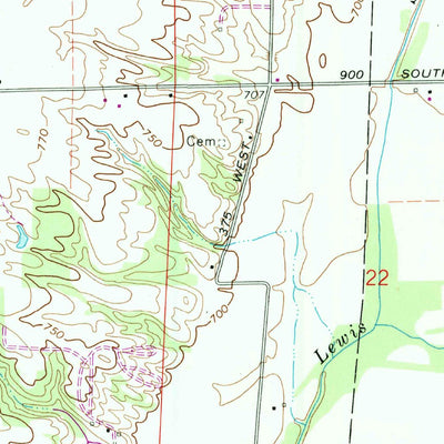 United States Geological Survey Lewis Creek, IN (1968, 24000-Scale) digital map