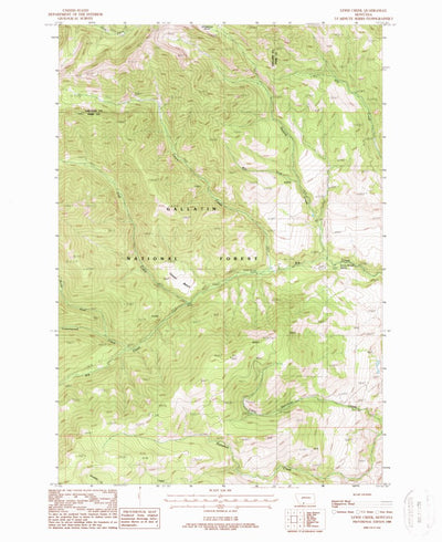 United States Geological Survey Lewis Creek, MT (1988, 24000-Scale) digital map