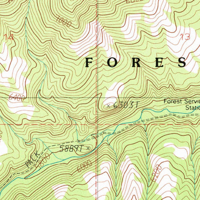 United States Geological Survey Lewis Creek, MT (1988, 24000-Scale) digital map