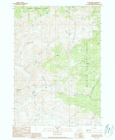 United States Geological Survey Lewis Creek, OR (1990, 24000-Scale) digital map
