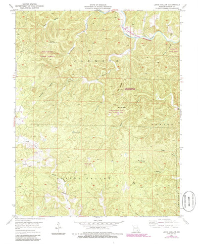 United States Geological Survey Lewis Hollow, MO (1951, 24000-Scale) digital map