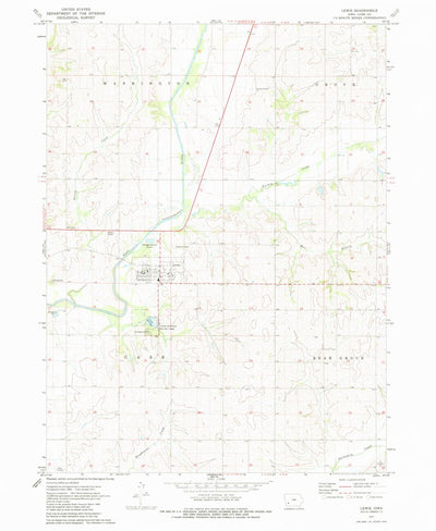 United States Geological Survey Lewis, IA (1971, 24000-Scale) digital map