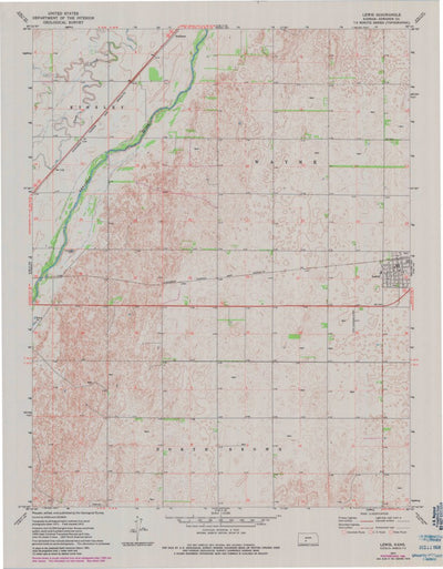 United States Geological Survey Lewis, KS (1972, 24000-Scale) digital map