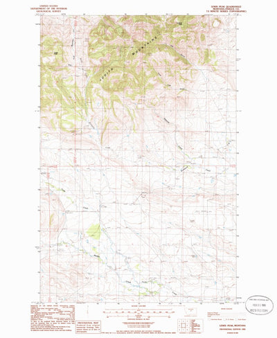 United States Geological Survey Lewis Peak, MT (1985, 24000-Scale) digital map