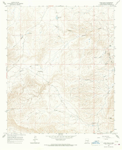 United States Geological Survey Lewis Peak, NM (1965, 24000-Scale) digital map