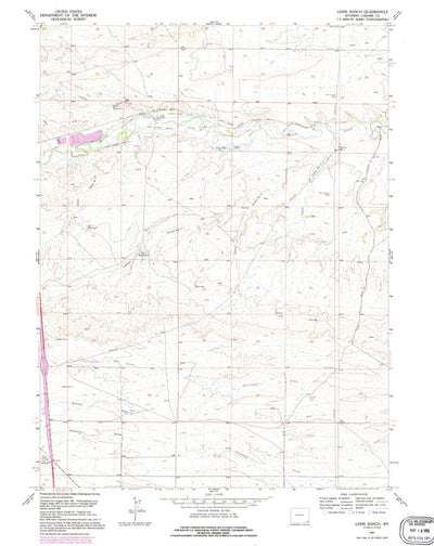 United States Geological Survey Lewis Ranch, WY (1991, 24000-Scale) digital map