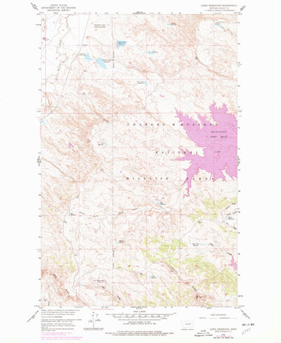 United States Geological Survey Lewis Reservoir, MT (1958, 24000-Scale) digital map
