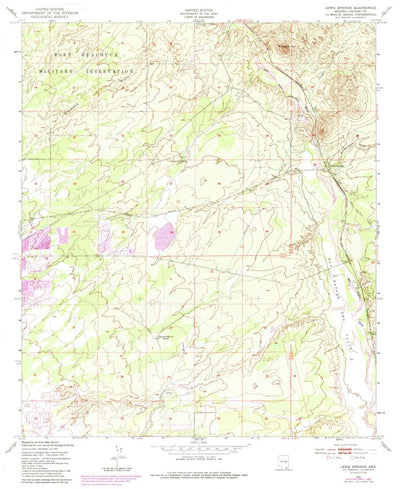 United States Geological Survey Lewis Springs, AZ (1952, 24000-Scale) digital map