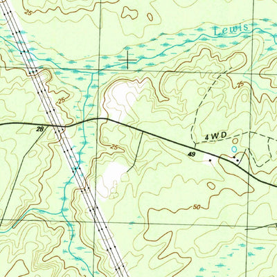 United States Geological Survey Lewis Swamp, NC (1990, 24000-Scale) digital map