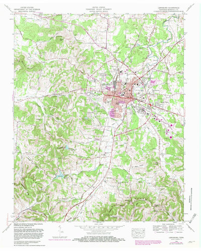 United States Geological Survey Lewisburg, TN (1966, 24000-Scale) digital map