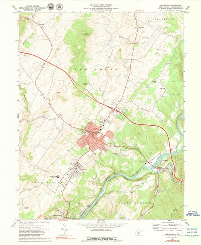 United States Geological Survey Lewisburg, WV (1972, 24000-Scale) digital map