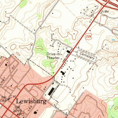 United States Geological Survey Lewisburg, WV (1972, 24000-Scale) digital map