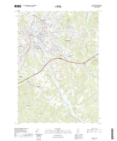 United States Geological Survey Lewiston, ME (2021, 24000-Scale) digital map