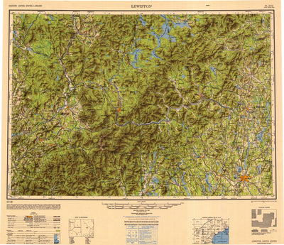 United States Geological Survey Lewiston, ME-NH-VT (1950, 250000-Scale) digital map