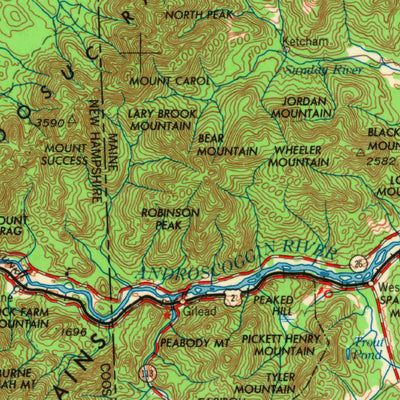 United States Geological Survey Lewiston, ME-NH-VT (1969, 250000-Scale) digital map