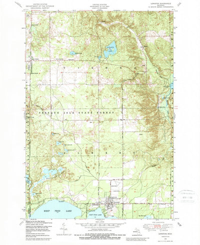 United States Geological Survey Lewiston, MI (1950, 24000-Scale) digital map