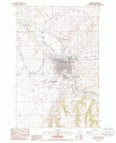 United States Geological Survey Lewistown, MT (1985, 24000-Scale) digital map