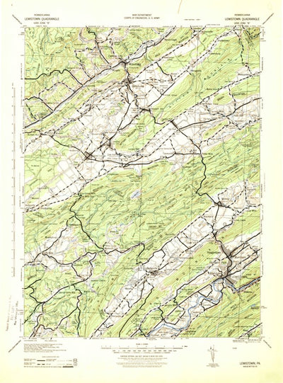 United States Geological Survey Lewistown, PA (1943, 125000-Scale) digital map