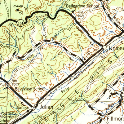 United States Geological Survey Lewistown, PA (1943, 125000-Scale) digital map