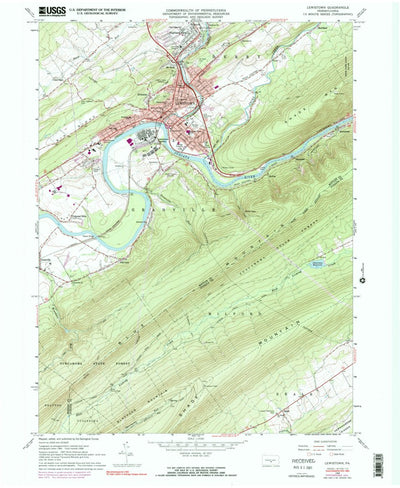 United States Geological Survey Lewistown, PA (1966, 24000-Scale) digital map