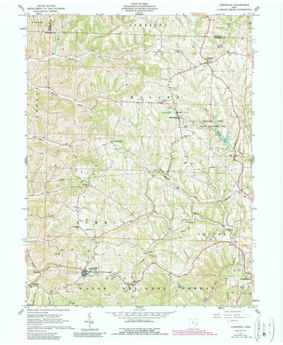 United States Geological Survey Lewisville, OH (1961, 24000-Scale) digital map